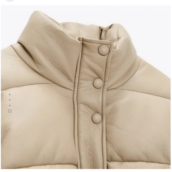 Zara faux leather puffer jacket - Picture 2 of 3